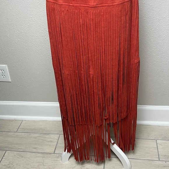 Faux Leather Fringe Skirt - Picture 9 of 10